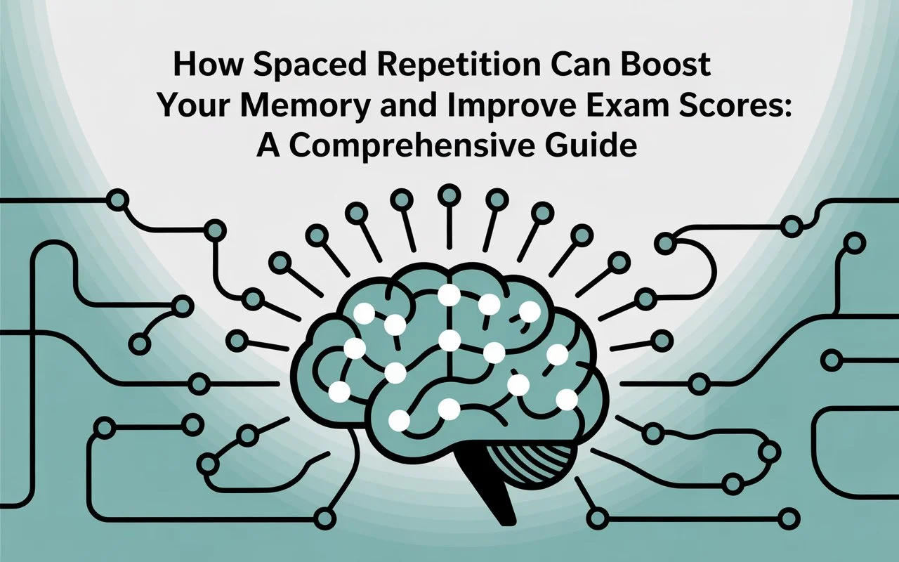 Visual representation of spaced repetition technique to boost memory and exam performance.