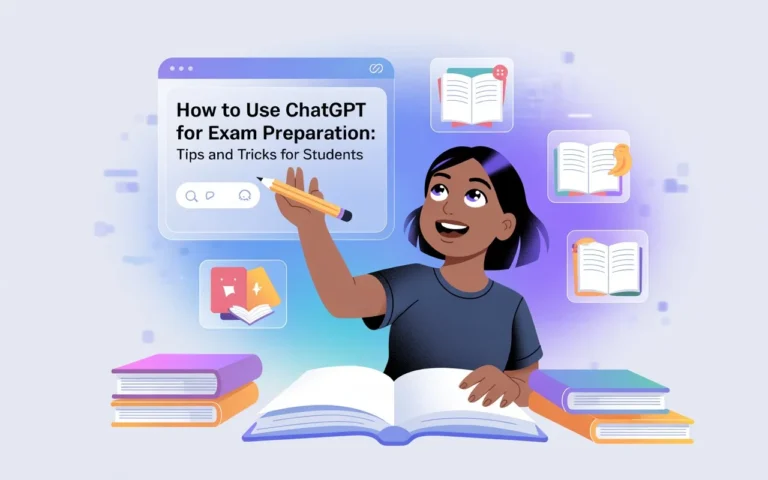 ChatGPT assisting students with exam preparation through personalized tips, tricks, and practice questions.