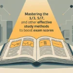 A student using effective study methods like the 1/3, 5/7 techniques to prepare for exams and improve memory.