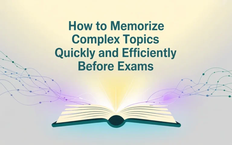 How to Memorize Complex Topics Quickly and Efficiently Before Exams